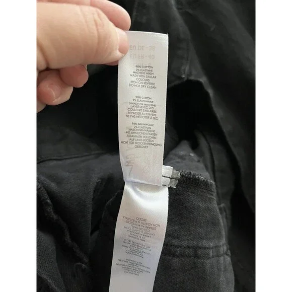 Nasty Gal Black Deep Plunging V Neck Denim Boilersuit Jumpsuit Edgy Grunge Sz 8 - Picture 9 of 15